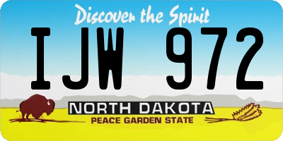 ND license plate IJW972