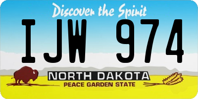 ND license plate IJW974