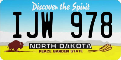 ND license plate IJW978