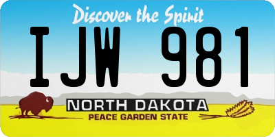 ND license plate IJW981