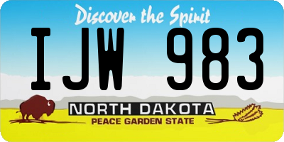 ND license plate IJW983