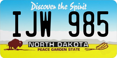 ND license plate IJW985