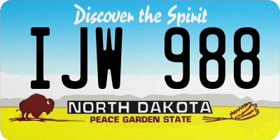 ND license plate IJW988