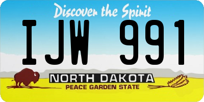 ND license plate IJW991