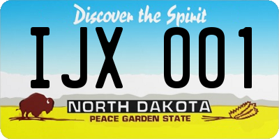 ND license plate IJX001