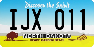 ND license plate IJX011