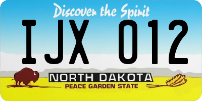 ND license plate IJX012