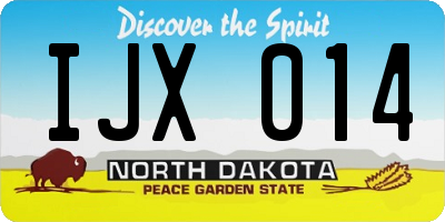 ND license plate IJX014
