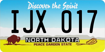 ND license plate IJX017