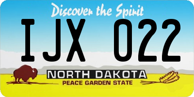 ND license plate IJX022