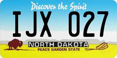 ND license plate IJX027