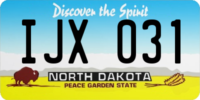 ND license plate IJX031