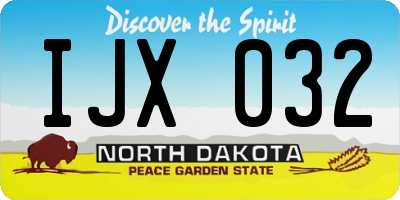 ND license plate IJX032
