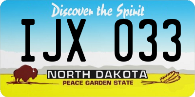 ND license plate IJX033