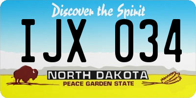 ND license plate IJX034