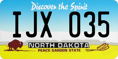 ND license plate IJX035