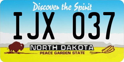ND license plate IJX037