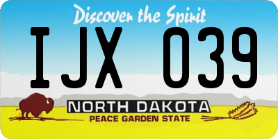 ND license plate IJX039
