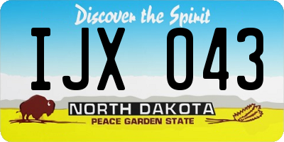 ND license plate IJX043