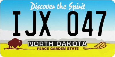 ND license plate IJX047