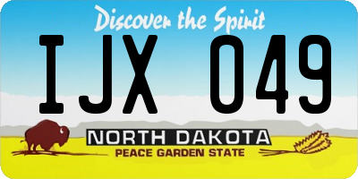 ND license plate IJX049
