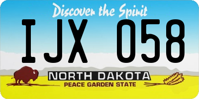ND license plate IJX058