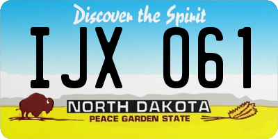 ND license plate IJX061