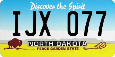 ND license plate IJX077