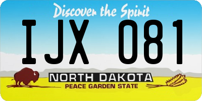 ND license plate IJX081
