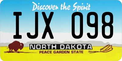 ND license plate IJX098