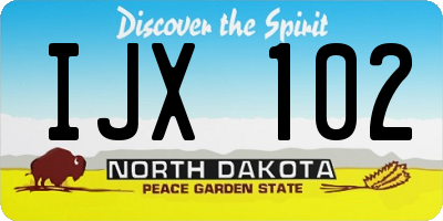 ND license plate IJX102