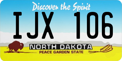 ND license plate IJX106