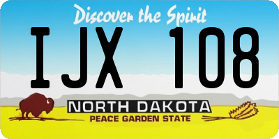 ND license plate IJX108