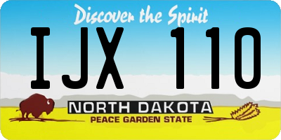 ND license plate IJX110