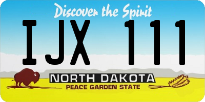 ND license plate IJX111