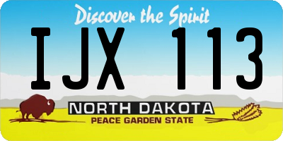 ND license plate IJX113