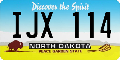 ND license plate IJX114