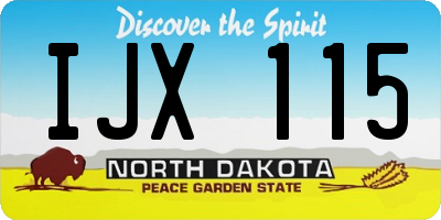 ND license plate IJX115