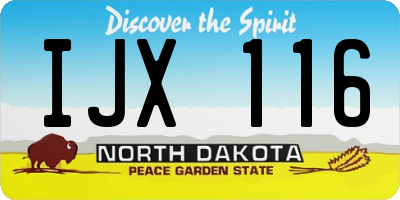 ND license plate IJX116