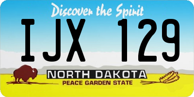 ND license plate IJX129