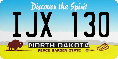 ND license plate IJX130