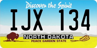 ND license plate IJX134