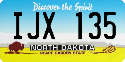 ND license plate IJX135