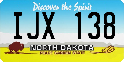 ND license plate IJX138