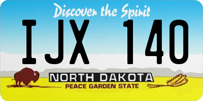 ND license plate IJX140