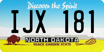 ND license plate IJX181