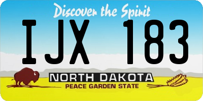 ND license plate IJX183