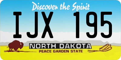 ND license plate IJX195