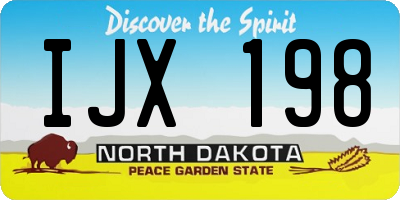 ND license plate IJX198