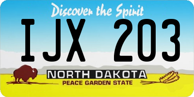 ND license plate IJX203